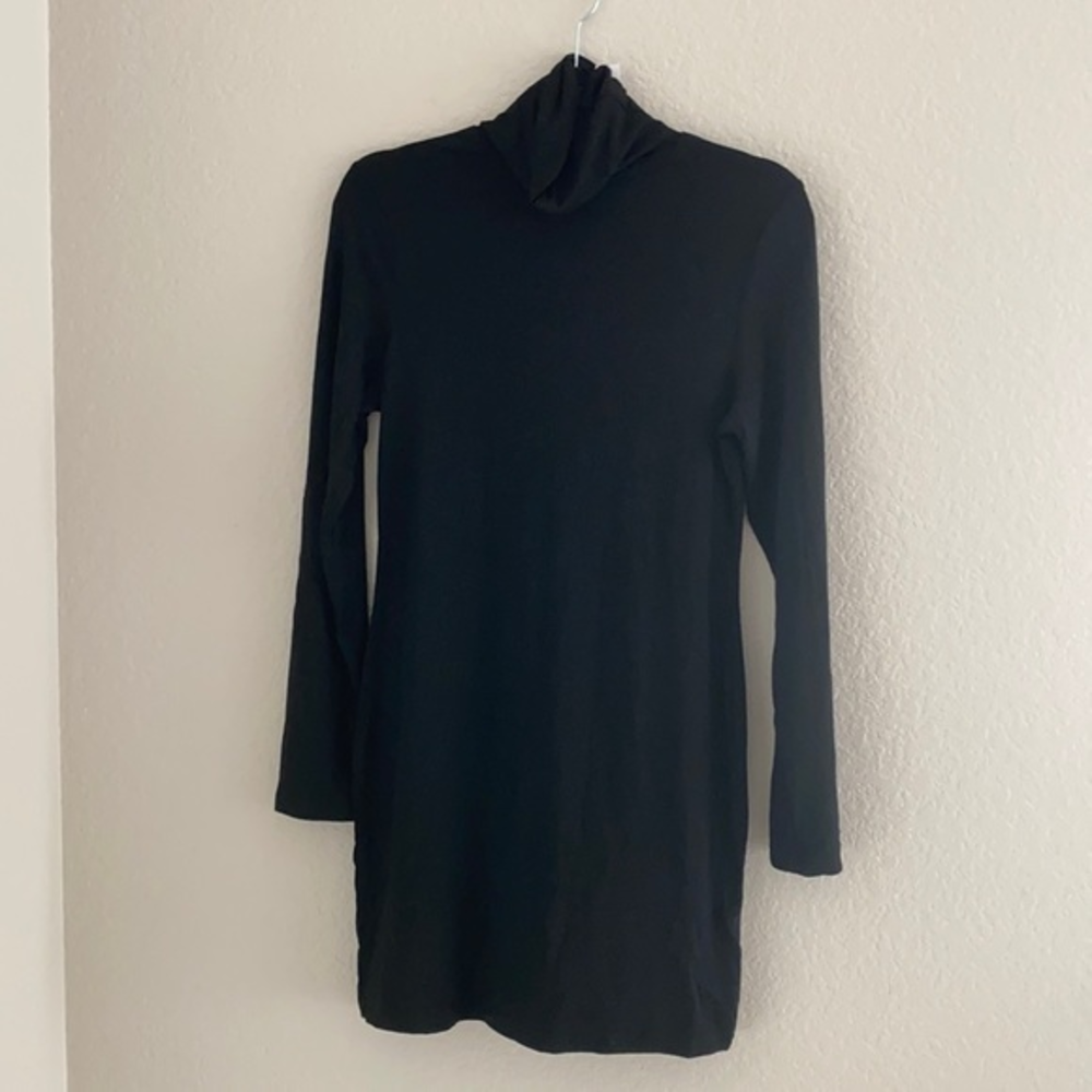 NWT‎ Black long sleeve turtleneck mini dress sz S